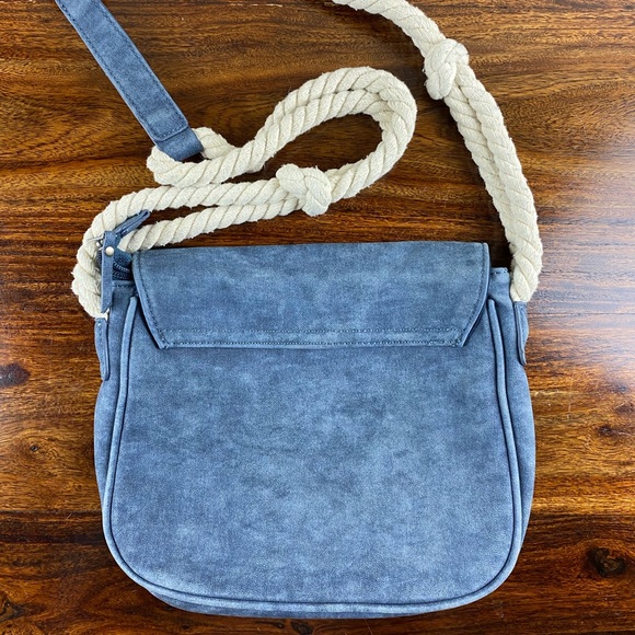 Roxy When We Move Small Crossbody Bag Purse - Blue - Faux Leather W/ Rope Strap - Picture 5 of 11